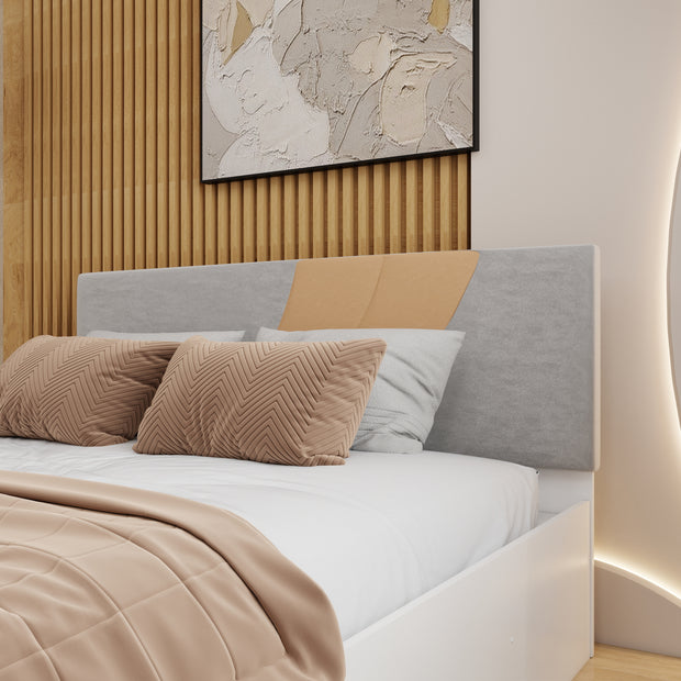 Ashtanga Queen Upholstered Storage Bed White Melamine Finish