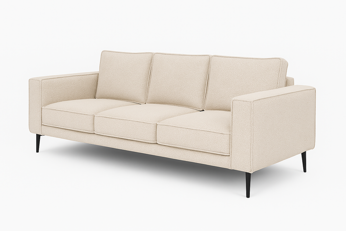 Angled view — Brume 3-seater sofa Beige