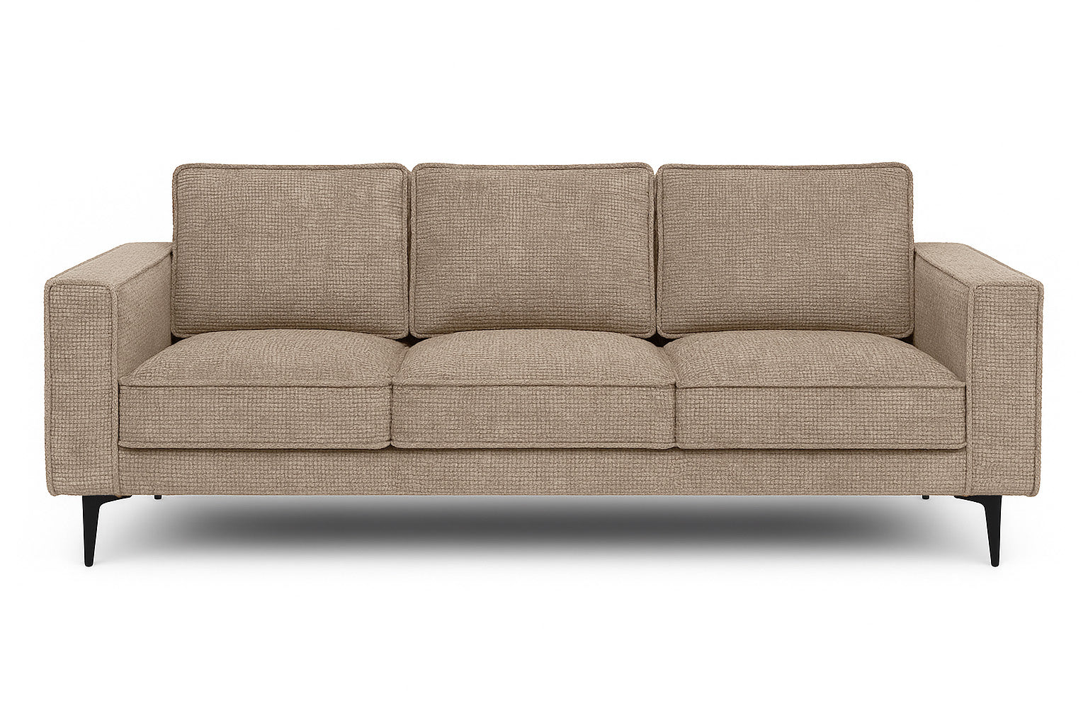 Brume 3-seater sofa in Dull Brown — front view