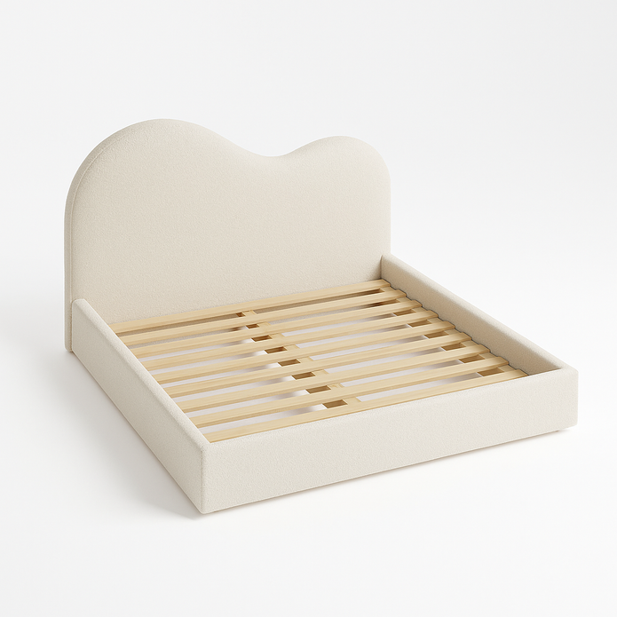 Reverie Frame Upholstered Bed (Beige) – King & Queen