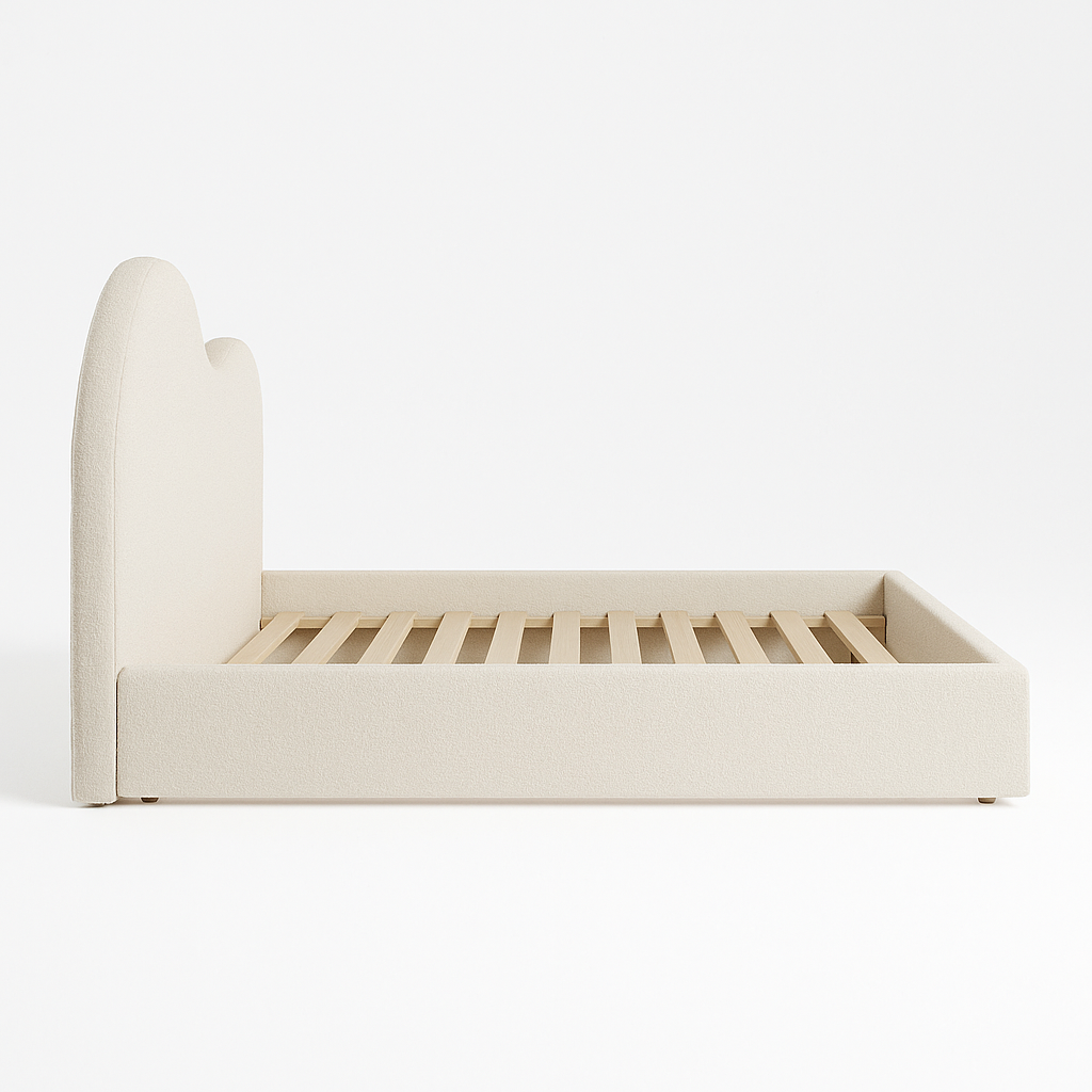Reverie Frame Upholstered Bed (Beige) – King & Queen