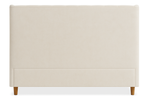 Serra King Bed in Off White – Upholstered Wingback Headboard with Wooden Legs