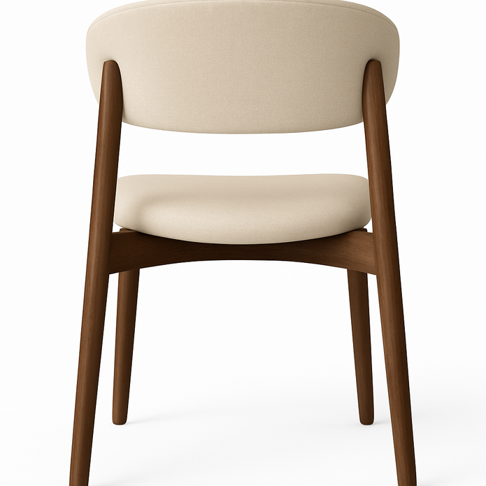 Lyra Dining Chair in Beige – Modern Wooden Accent Chair for Dining & Lounge