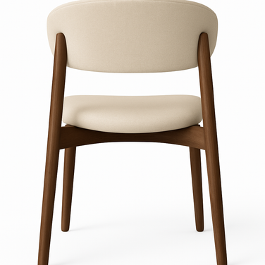 Lyra Dining Chair in Beige - Modern Wooden Accent Chair for Dining & Lounge