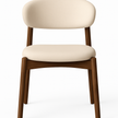 Lyra Dining Chair in Beige – Modern Wooden Accent Chair for Dining & Lounge