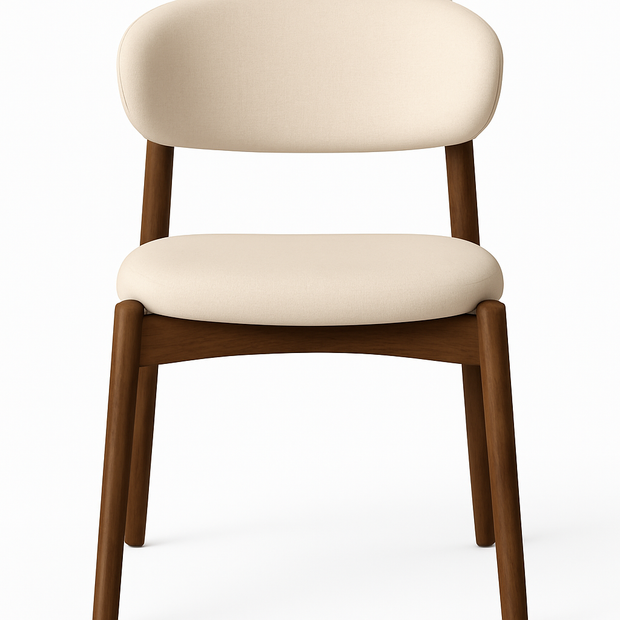 Lyra Dining Chair in Beige – Modern Wooden Accent Chair for Dining & Lounge