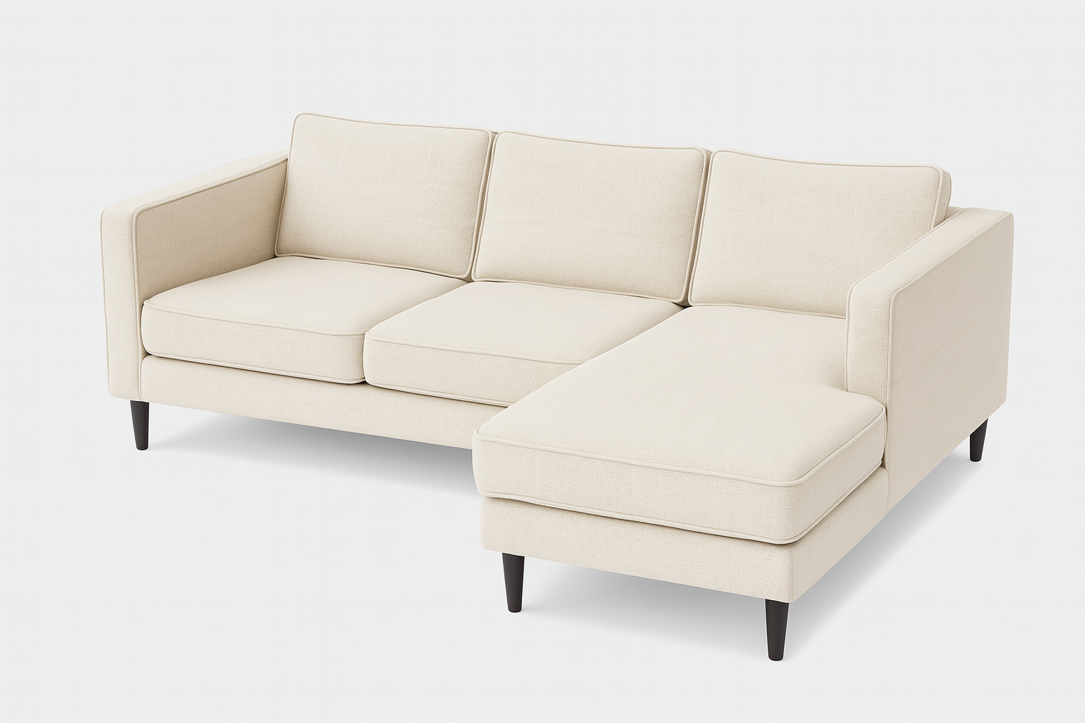 Axis 3-Seater Sofa — Modern Fabric Sofa (Beige & Grey)