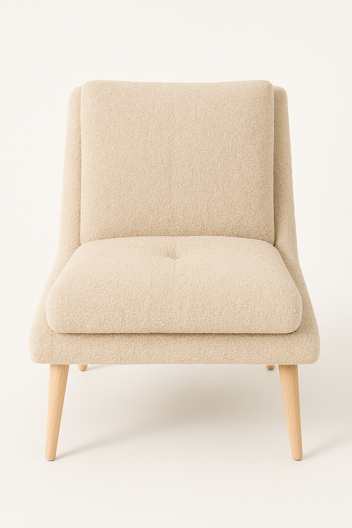 Obsidian Armchair — Modern Fabric Accent Chair (Beige & Grey)