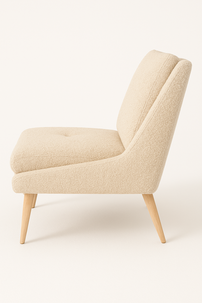 Obsidian Armchair — Modern Fabric Accent Chair (Beige & Grey)