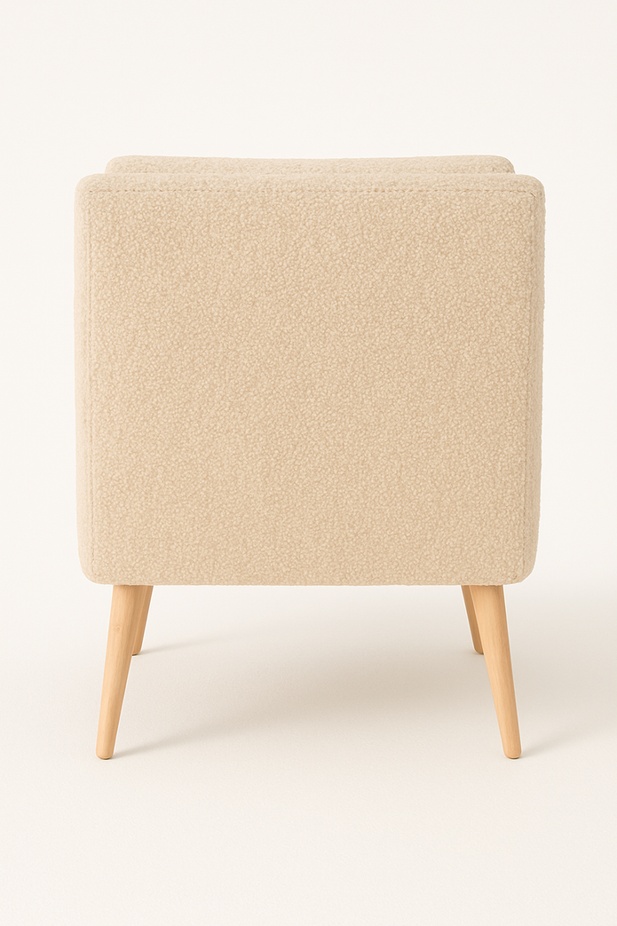 Obsidian Armchair — Modern Fabric Accent Chair (Beige & Grey)