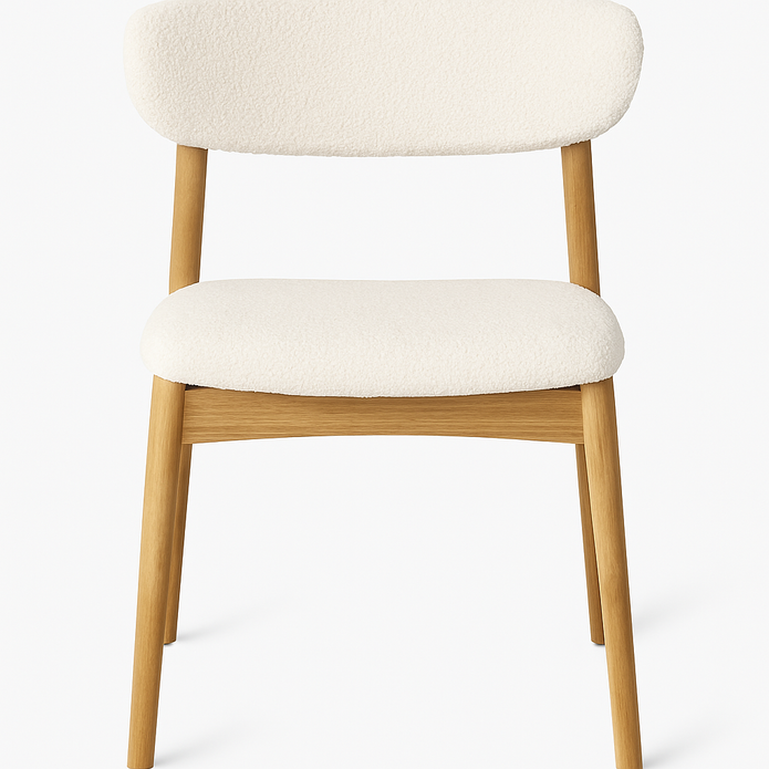 LoomRest Dining Chair — Handloom Upholstery (Beige & Grey)