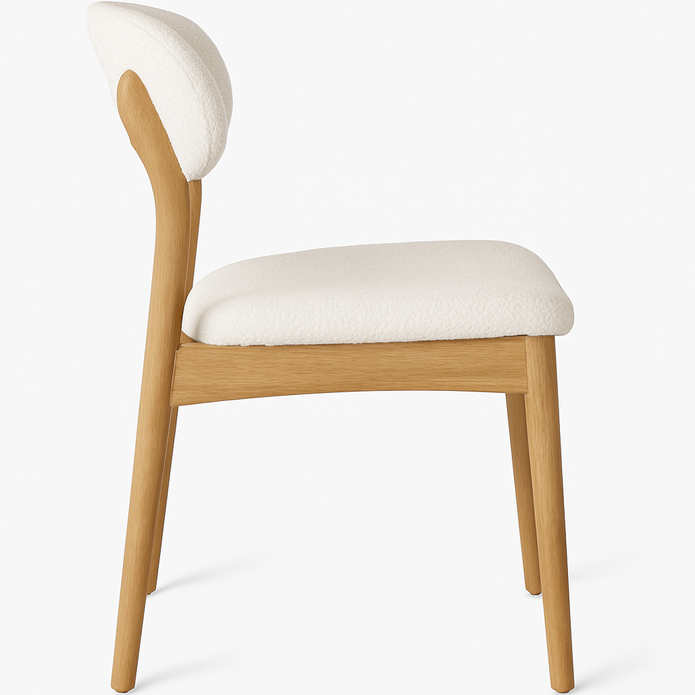 LoomRest Dining Chair — Handloom Upholstery (Beige & Grey)