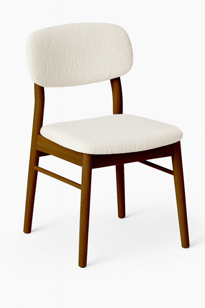 LoomRest Dining Chair — Handloom Upholstery (Beige & Grey)