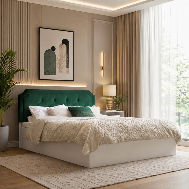 Citta Queen Bed – Leatherette Upholstered with Box Storage
