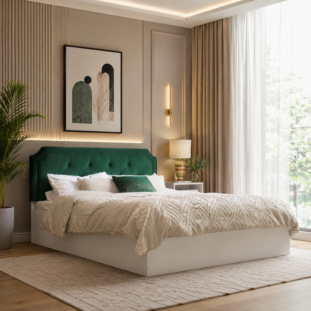 Citta Queen Bed – Leatherette Upholstered with Box Storage