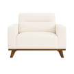 The Haven Chair in Beige – Plush Armchair with Modern Wooden Base