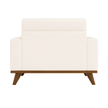 The Haven Chair in Beige – Plush Armchair with Modern Wooden Base