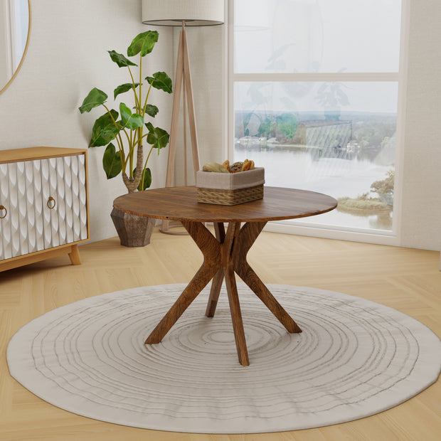 Hearthbeam dining table (Antique Oak) styled in dining room