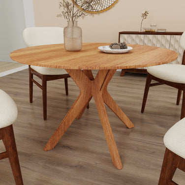 Hearthbeam dining table (Light Oak) styled in dining room