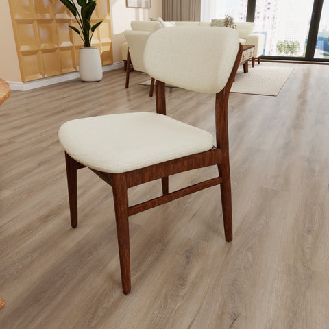 LoomRest Beige chair with Dark Cappuccino fixture in modern dining room