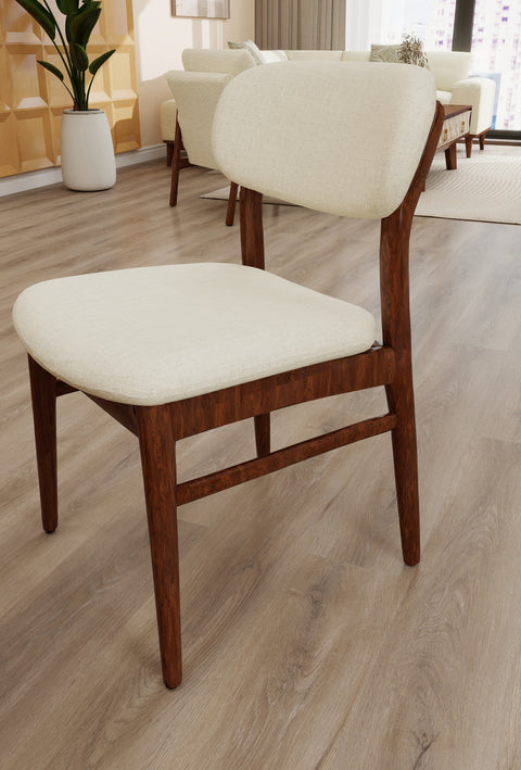 LoomRest Beige chair with Dark Cappuccino fixture in modern dining room
