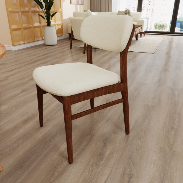 LoomRest Beige chair with Dark Cappuccino fixture in modern dining room