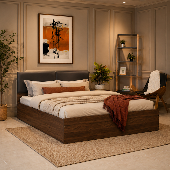 Lush Queen Bed – Modern Storage Bed with Non-Woven Base