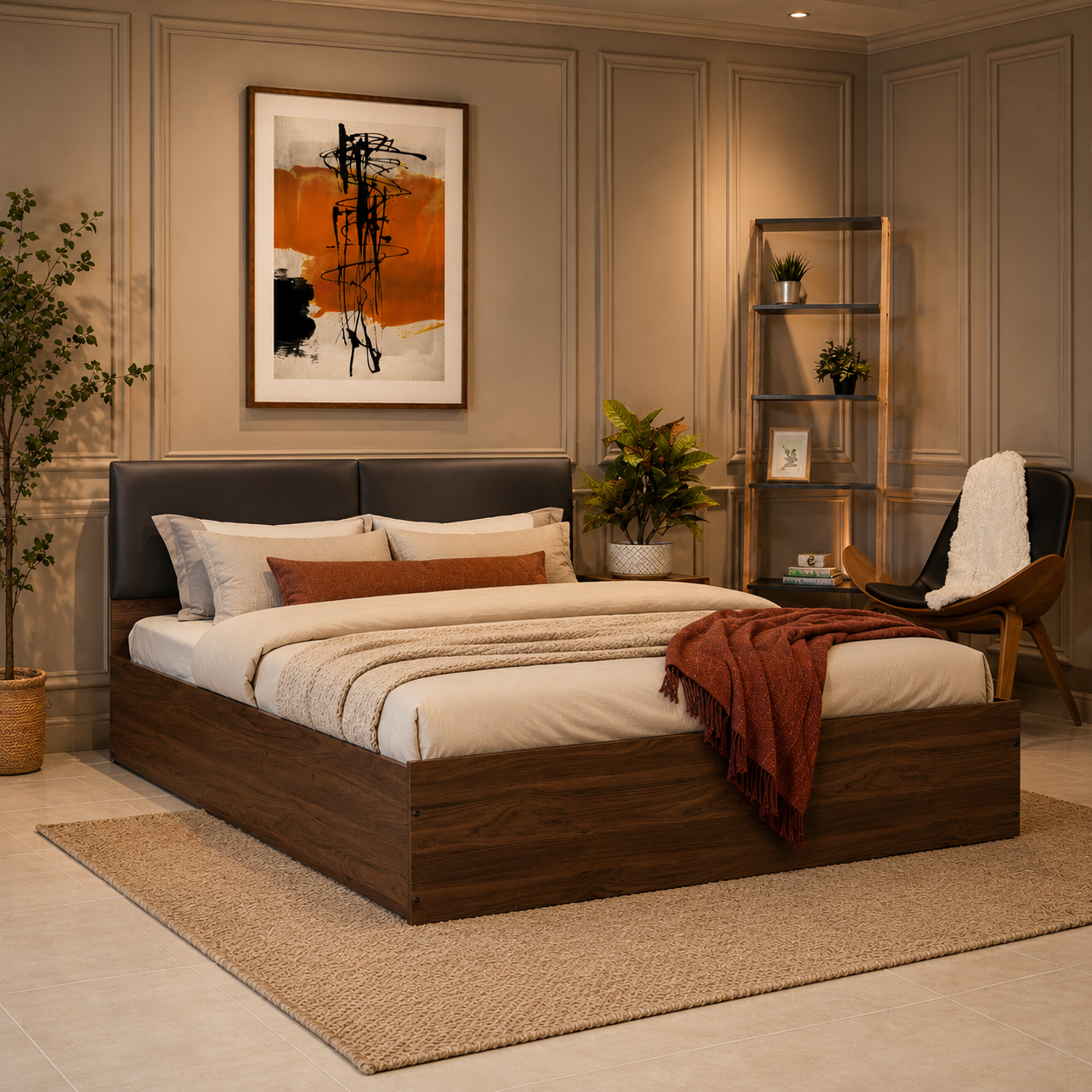 Lush Queen Bed – Modern Storage Bed with Non-Woven Base