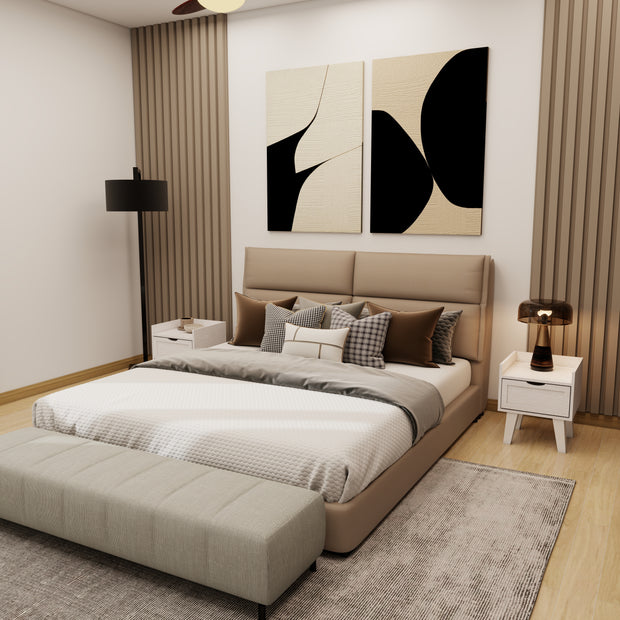 Virtual room preview of Mellow Edges 9-piece home combo