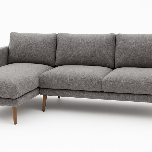 Angled view — Metro 3-seater sofa Grey