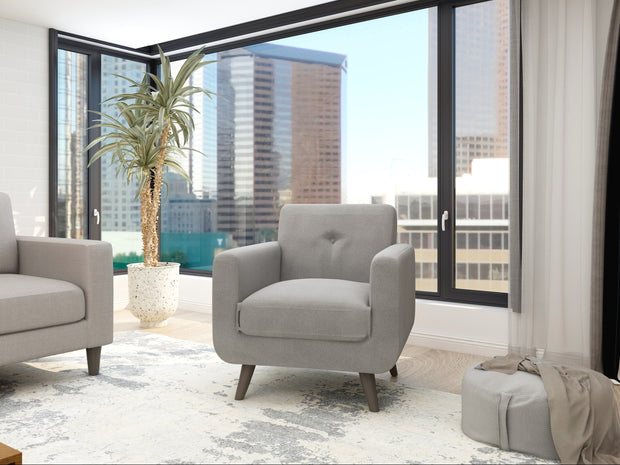 Noir armchair (Grey) styled in living room