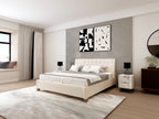 Skyline Sanctuary 9-piece home furniture combo — grey upholstery with walnut finish (hero shot)