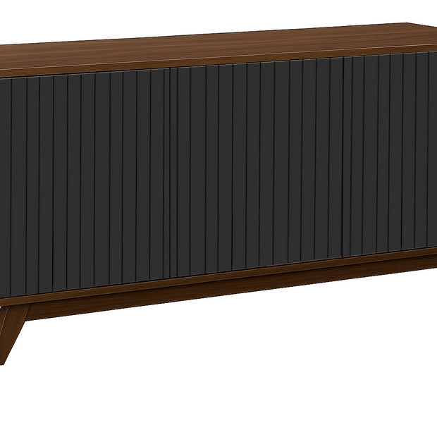 Strata Sideboard in walnut and black solid wood with storage