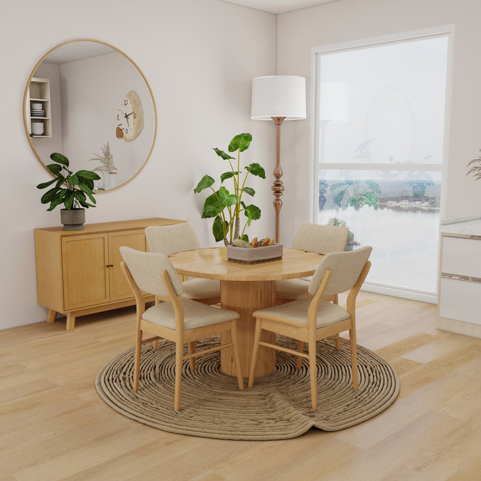 Dining table with four chairs — Terra Lume dining set