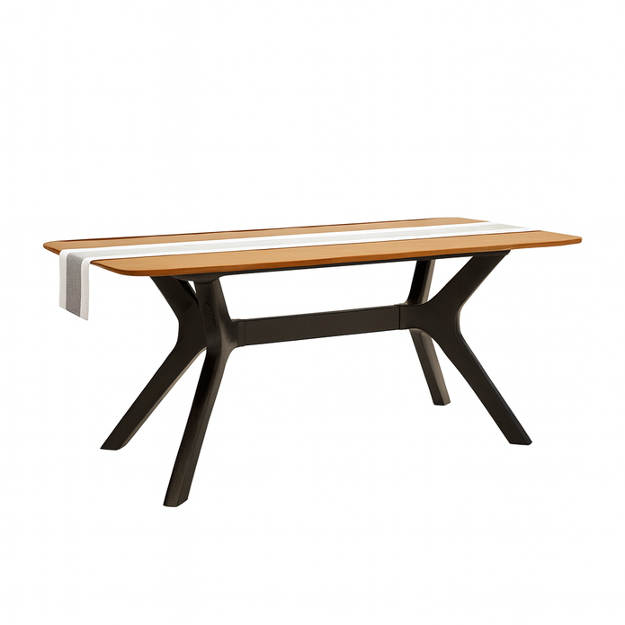 Urbanite Dining Table (Grey) - Solid Wood, 4-6 Seater