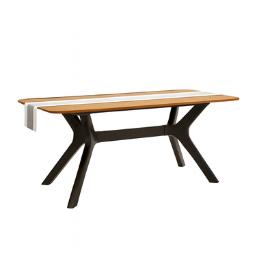 Urbanite Dining Table (Grey) - Solid Wood, 4-6 Seater