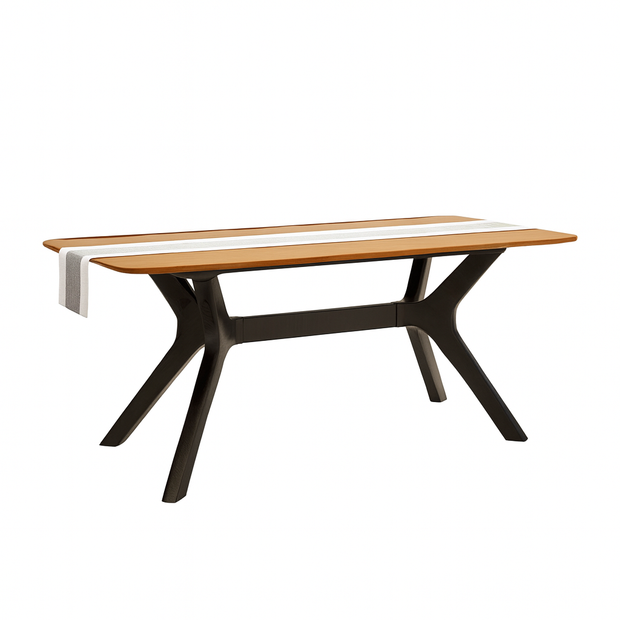 Urbanite Dining Table (Grey) - Solid Wood, 4-6 Seater